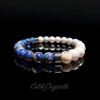 Lapis Lazuli & Howlite Handmade Bracelet