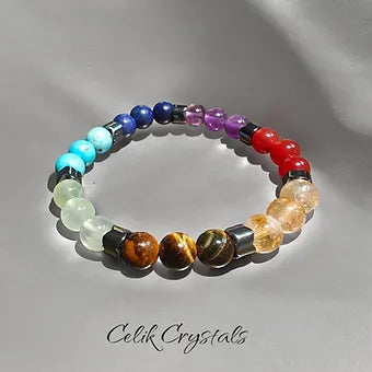 7 Chakra Bracelet Authentic Stones 8mm Unisex