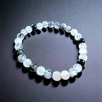 Tourmaline Quartz Crystal Healing Bracelet 8 & 6mm