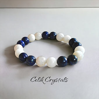 Lapis Lazuli & Moonstone Bracelet 10mm