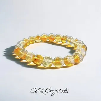 Citrine Bracelet - 8mm Crystals - Solar Plexus