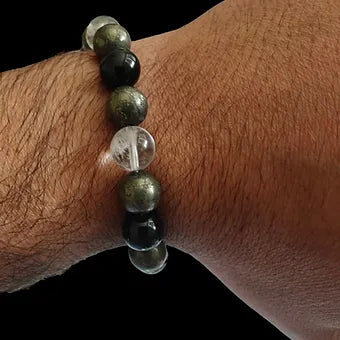 Pyrite triple Protection Bracelet Stretches 