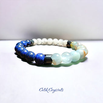 Lapis Lazuli, Blue Onyx & Labradorite Bracelet 8mm