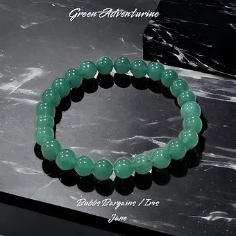 Green Aventurine Bracelet - 8mm Crystals - Unisex