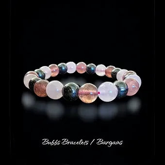 Strawberry & Rose Quartz Bracelet With Hematite - 8mm