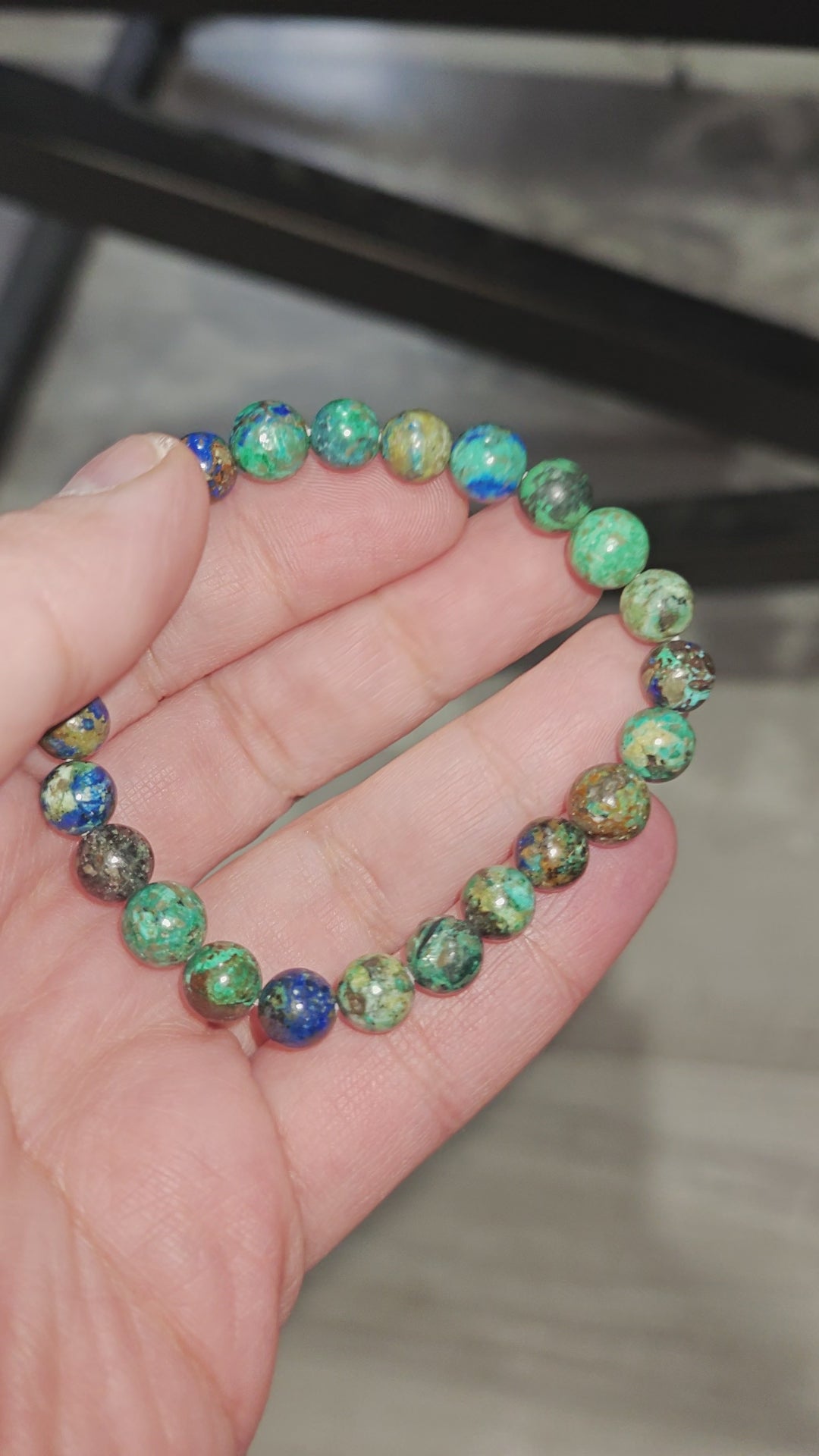 Genuine Azurite Bracelet 7-8mm Crystal Beads Authentic Stones 