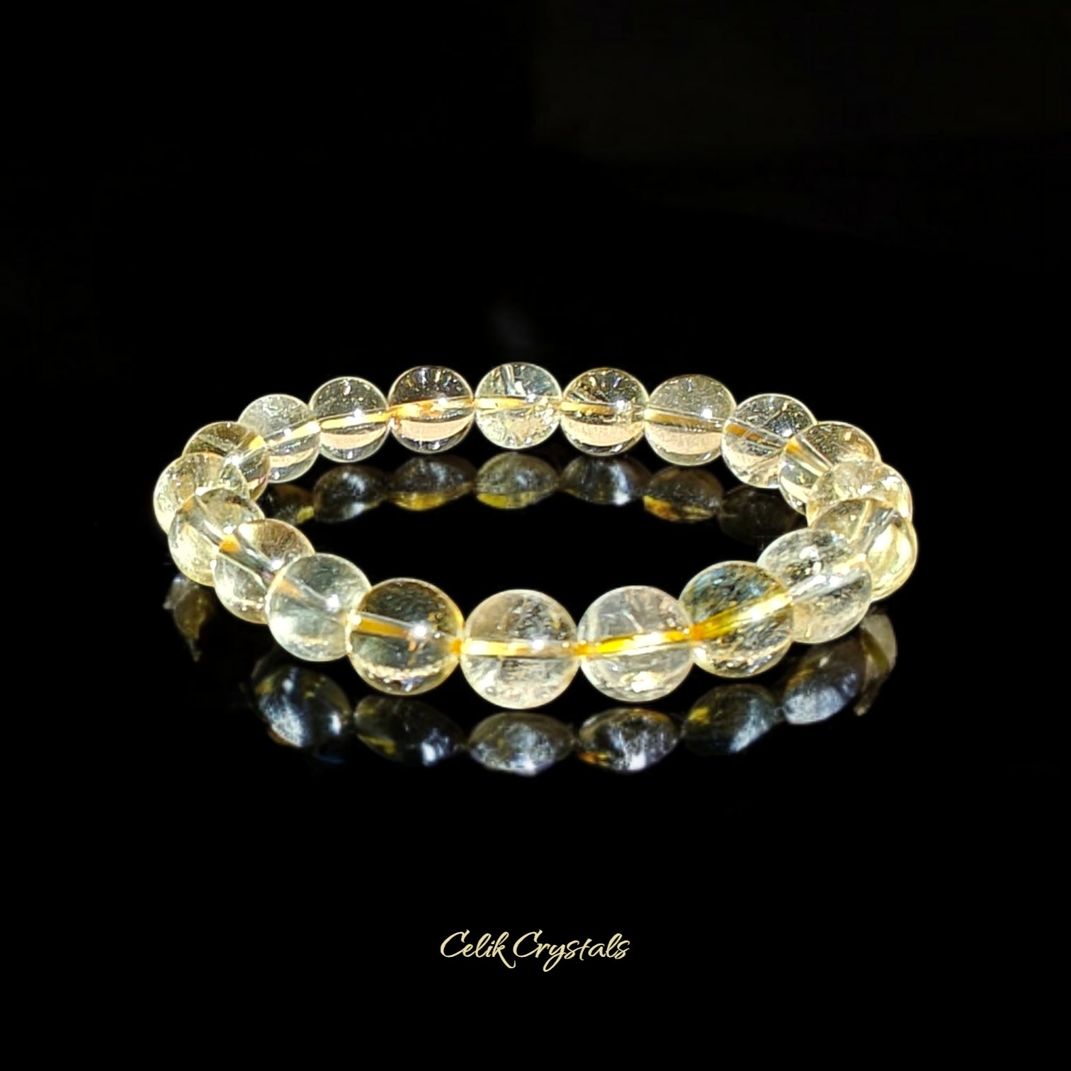 Rare Quality Citrine Bracelet 10mm Natural Stones Unisex 