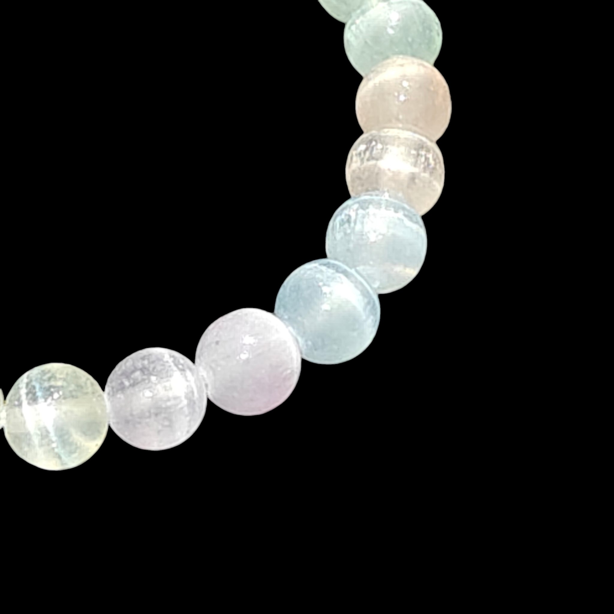 Selenite Bracelet Multi Color 8mm Stretch Beads 