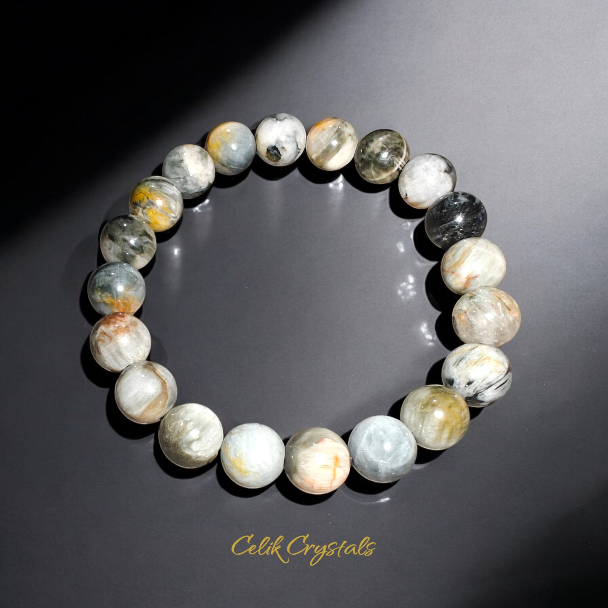 Eagle Eye Bracelet Natural Stones Stretch Crystal Bead Bracelet 