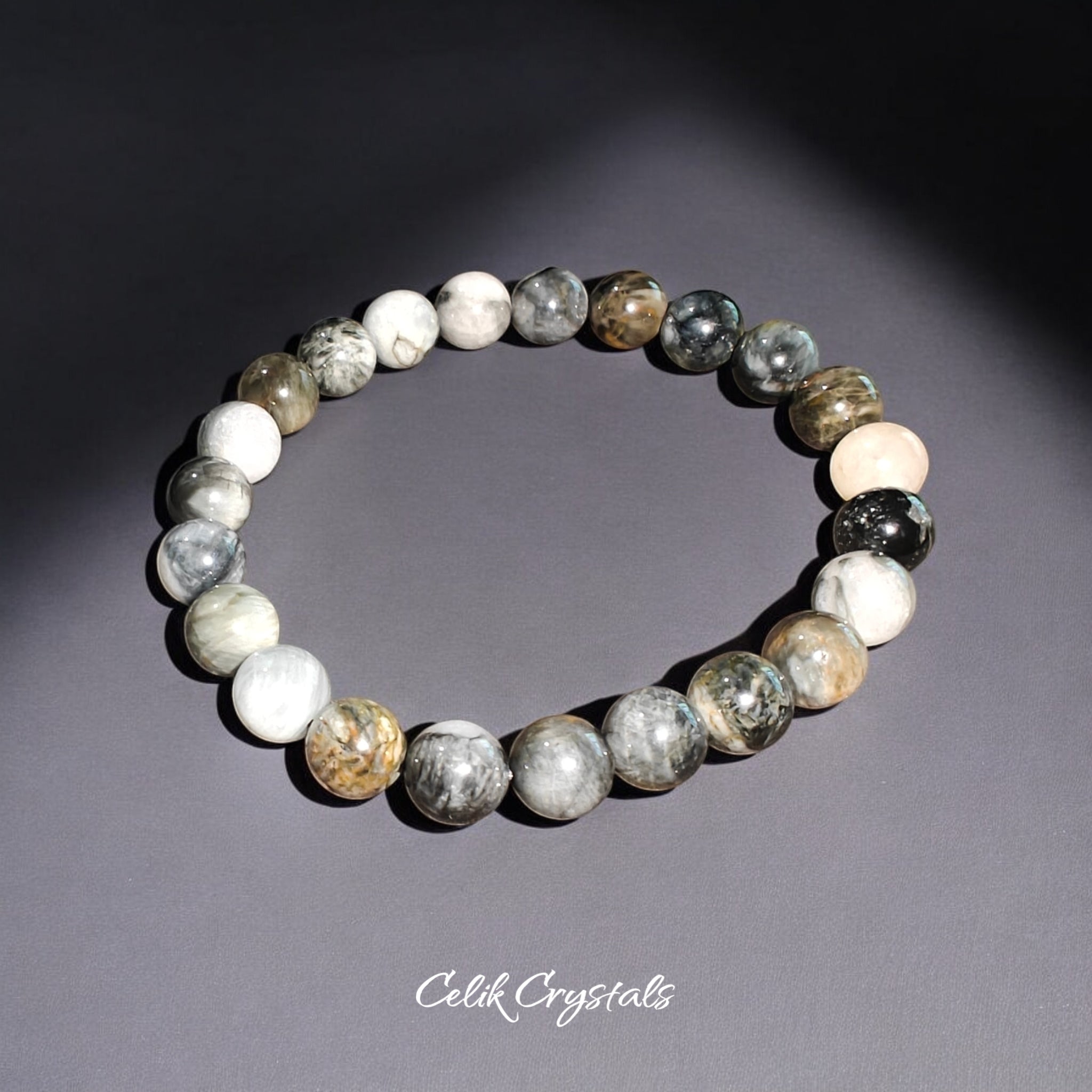 Eagle Eye Bracelet Natural Stones Stretch Crystal Bead Bracelet 