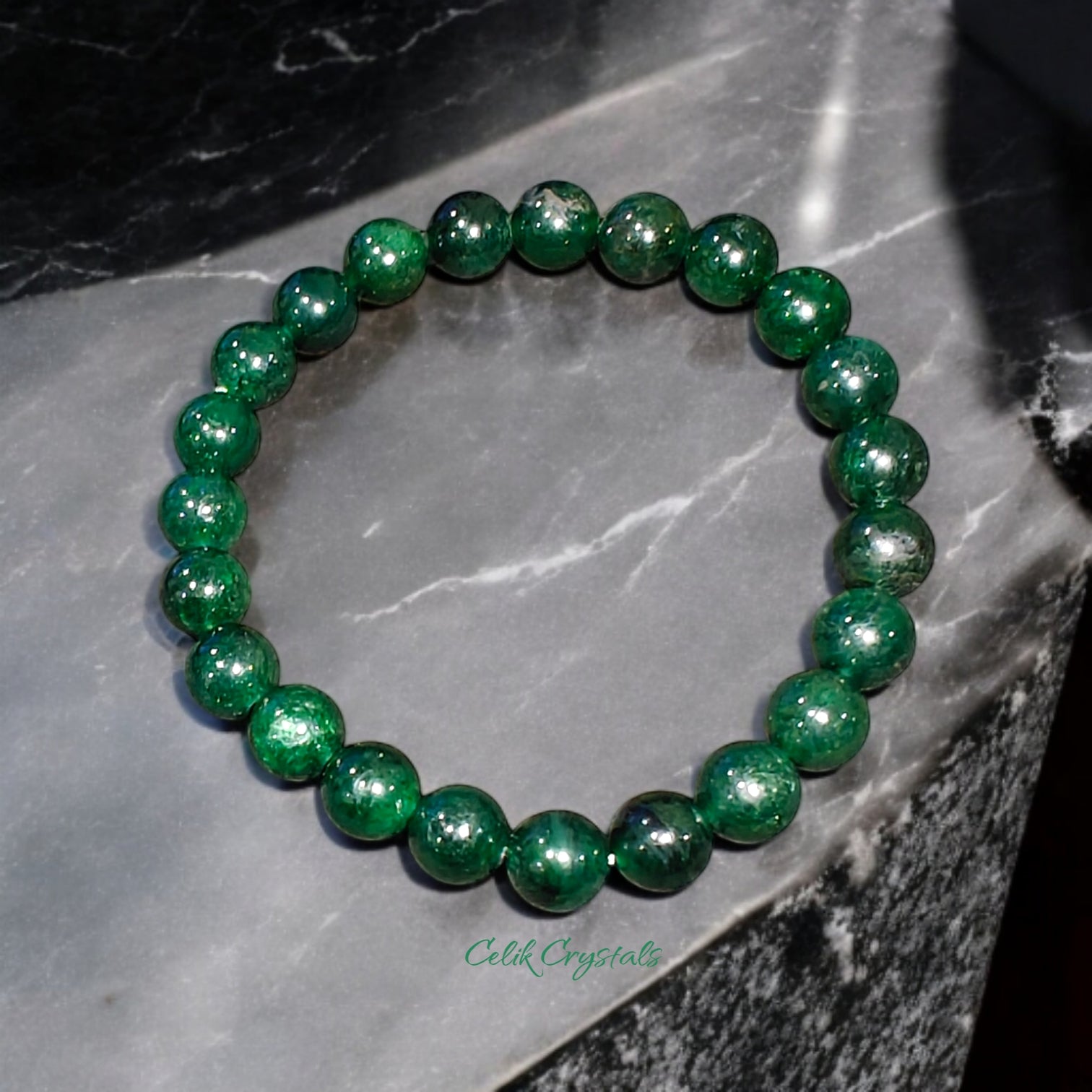 Green Jade Bracelet Natural Stones Stretches