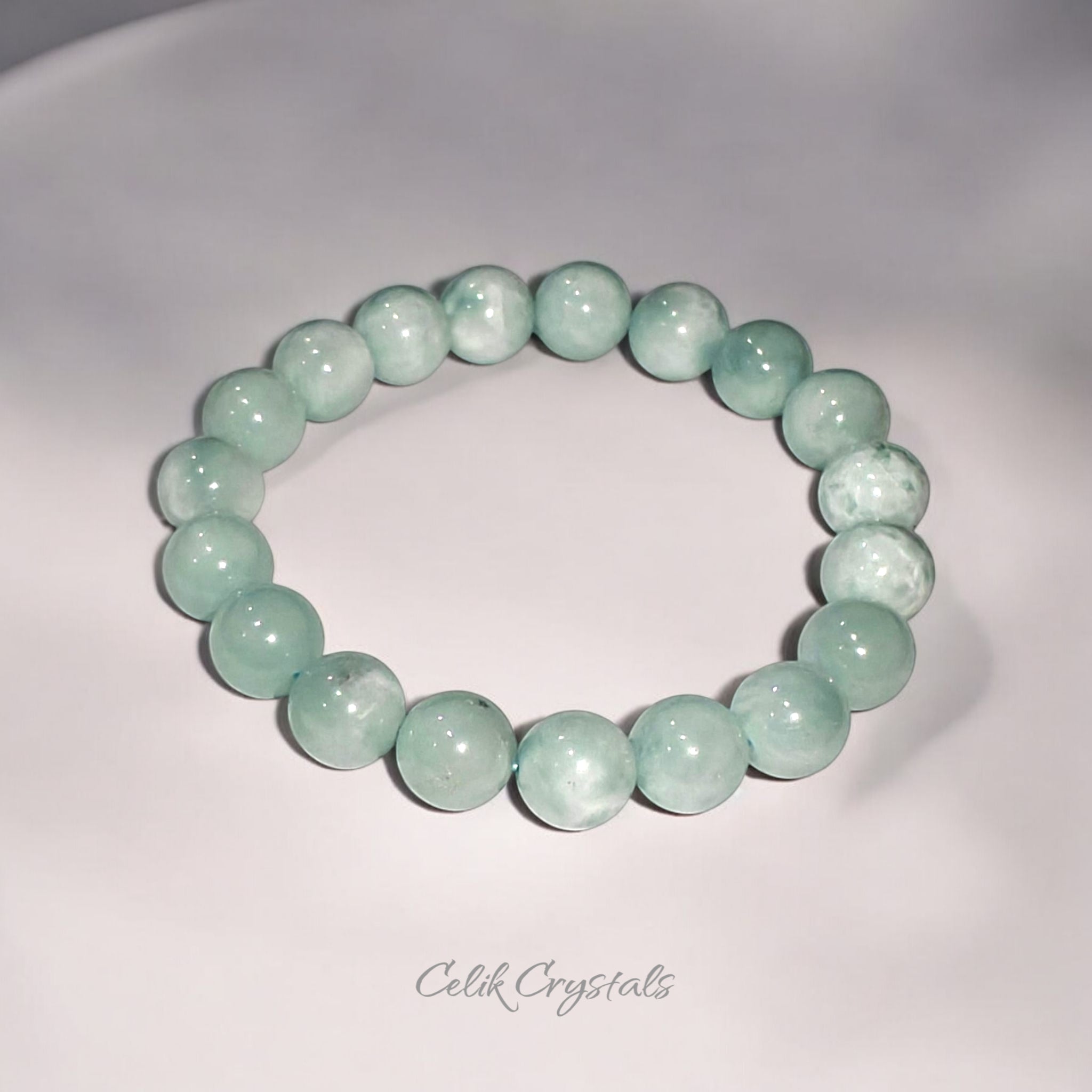 Larimar Bracelet Natural Stones Stretch Crystal Bead Bracelet 