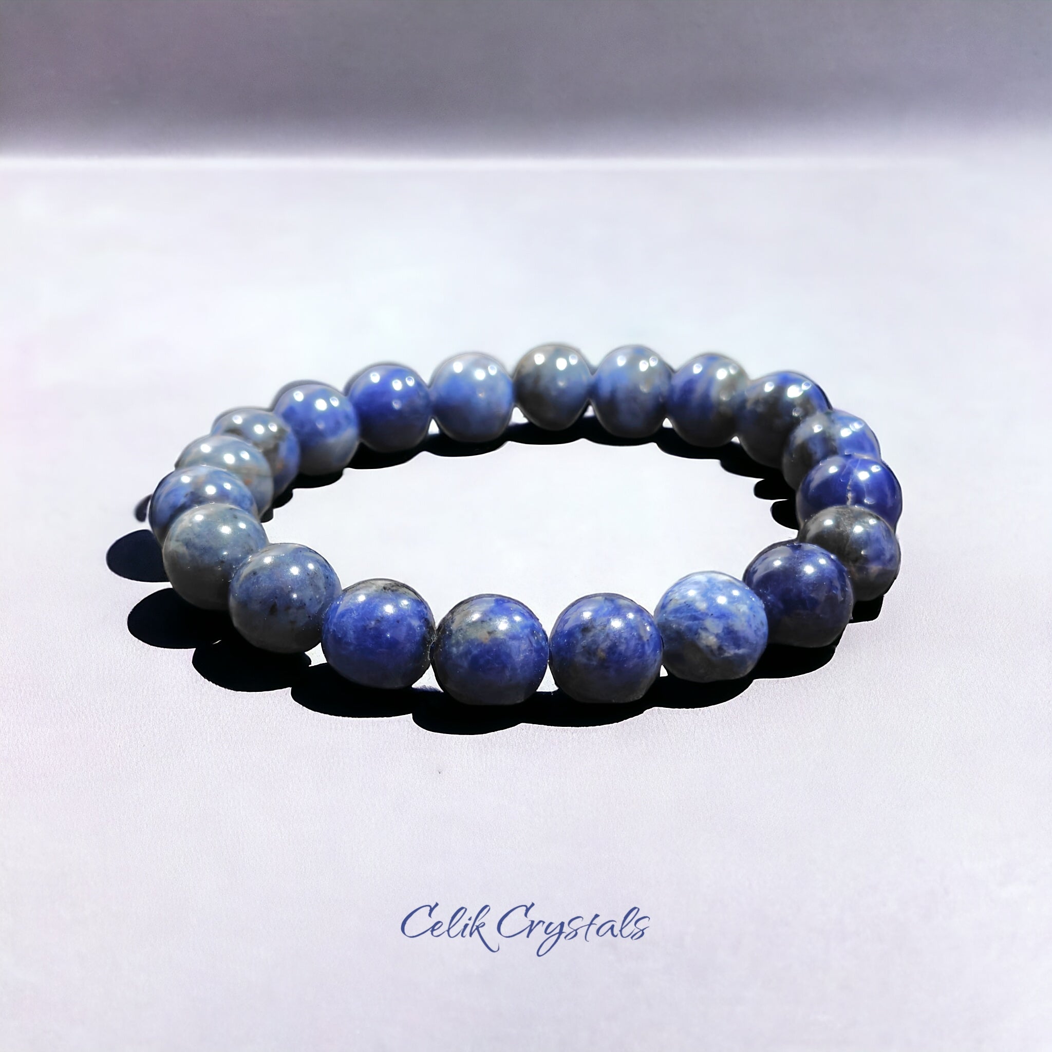 Sodalite Bracelet Natural Stones Stretch Crystal Bead Bracelet 