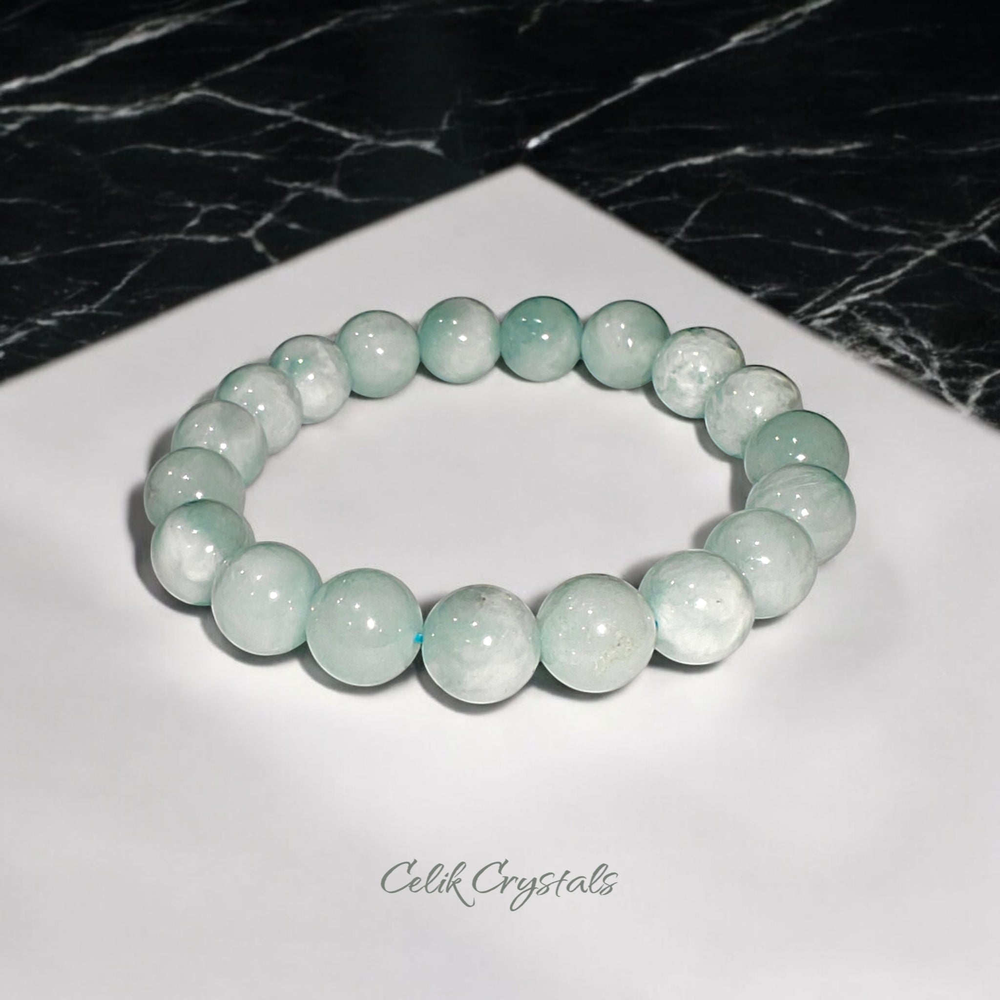 Larimar Bracelet Natural Stones Stretch Crystal Bead Bracelet 