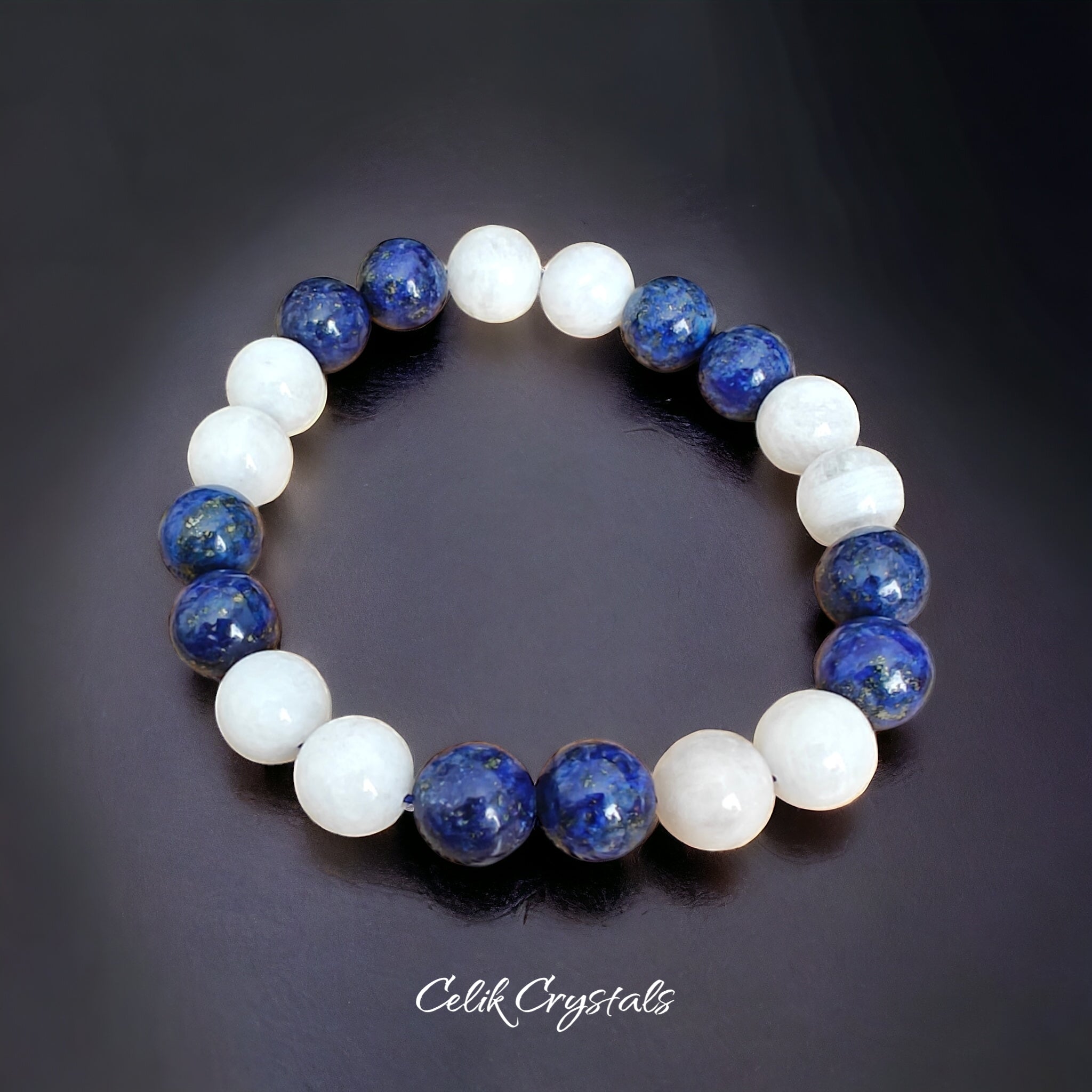 Lapis Lazuli & Moonstone Bracelet 10mm