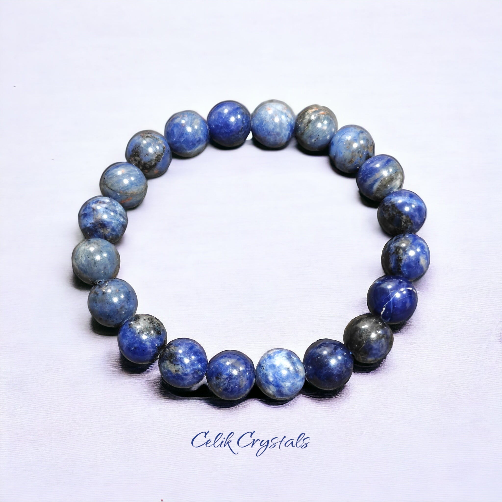 Sodalite Bracelet Natural Stones Stretch Crystal Bead Bracelet 