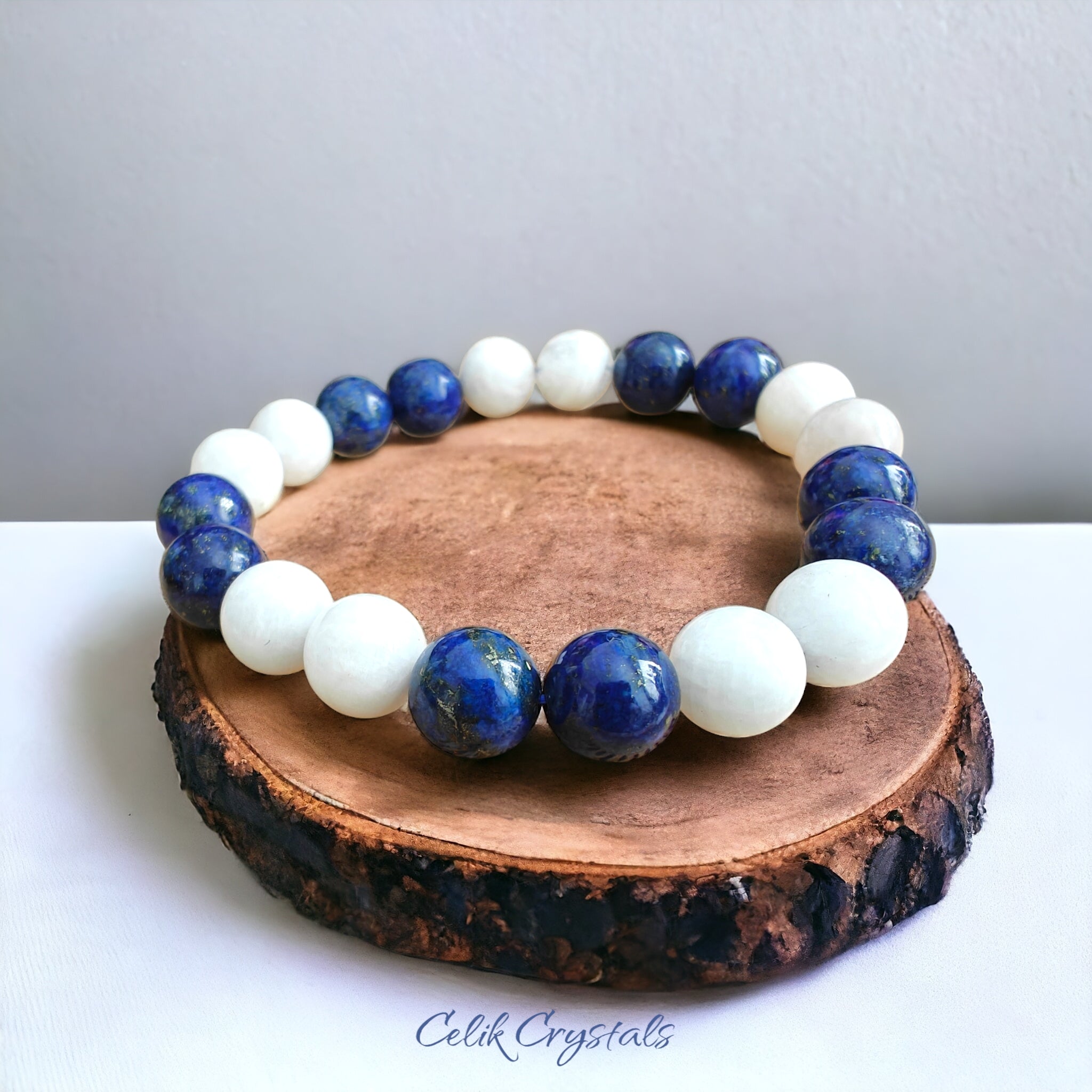 Lapis Lazuli & Moonstone Bracelet 10mm