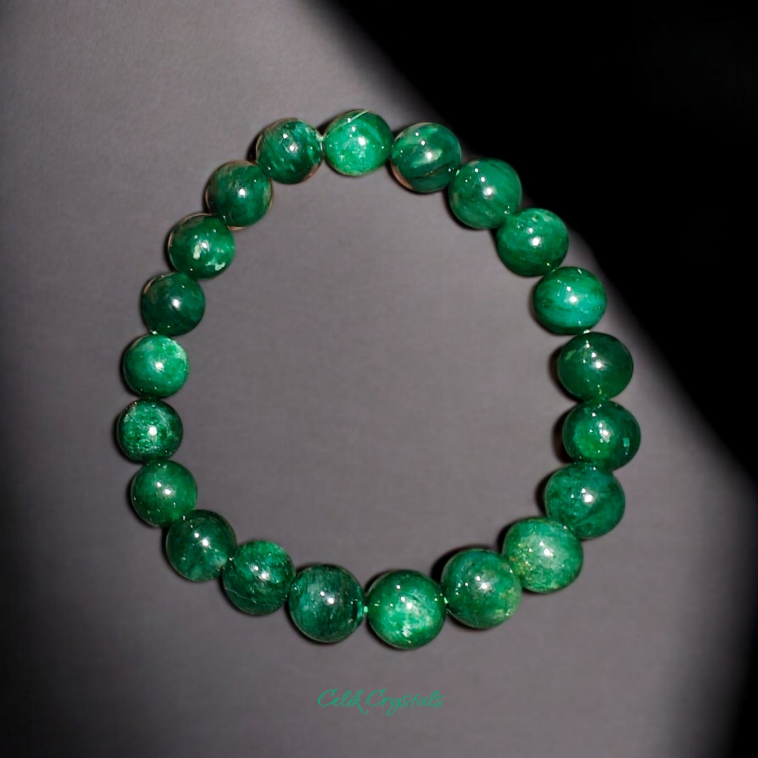 Green Jade Bracelet Natural Stones Stretches