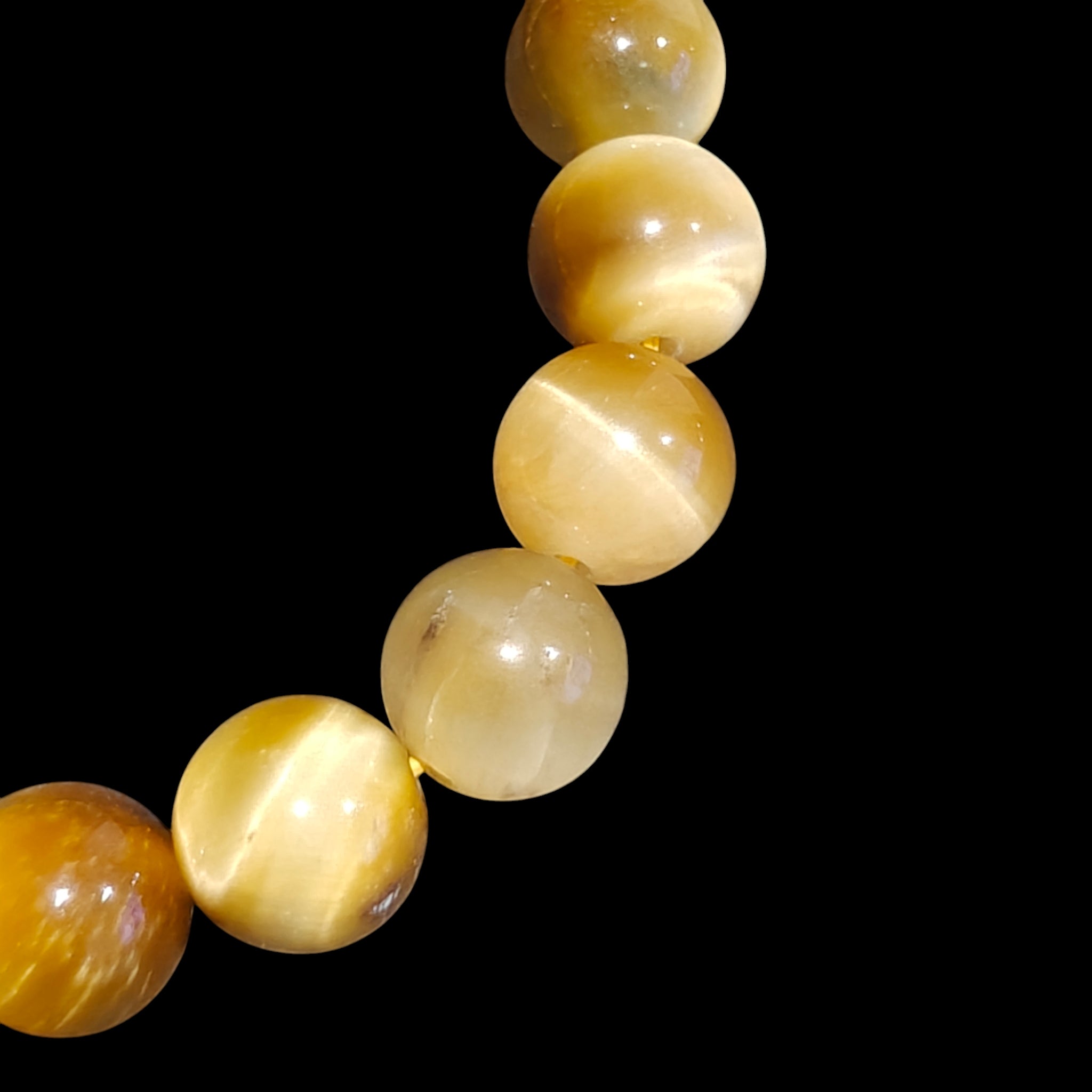 Yellow Tiger's Eye Bracelet Natural Stones Stretch Crystal Bead Bracelet 