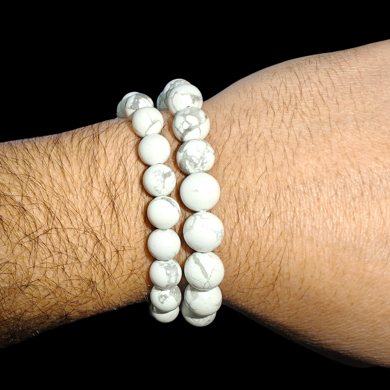 Howlite Bracelet Natural Stones Stretch Crystal Bead Bracelet 