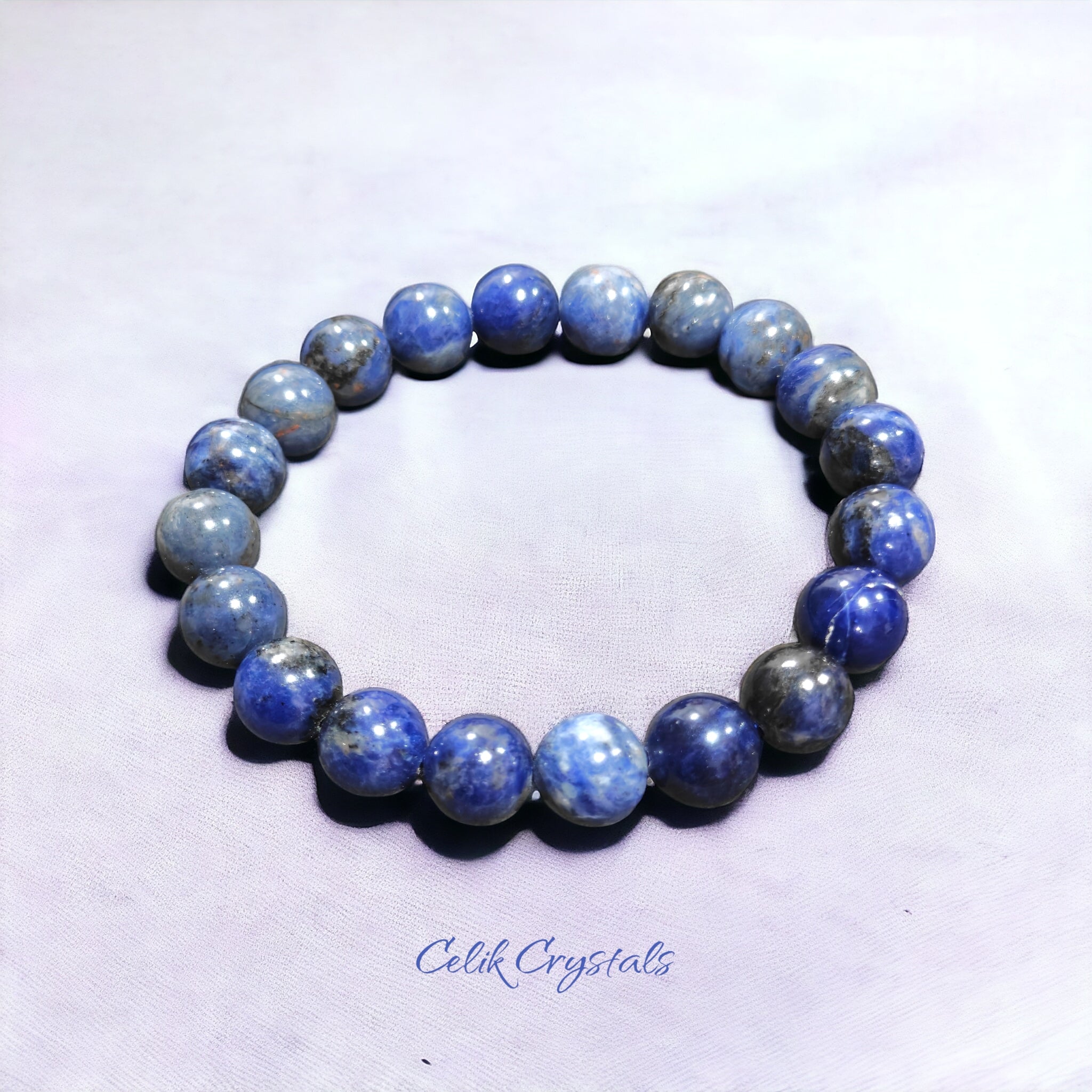 Sodalite Bracelet Natural Stones Stretch Crystal Bead Bracelet 