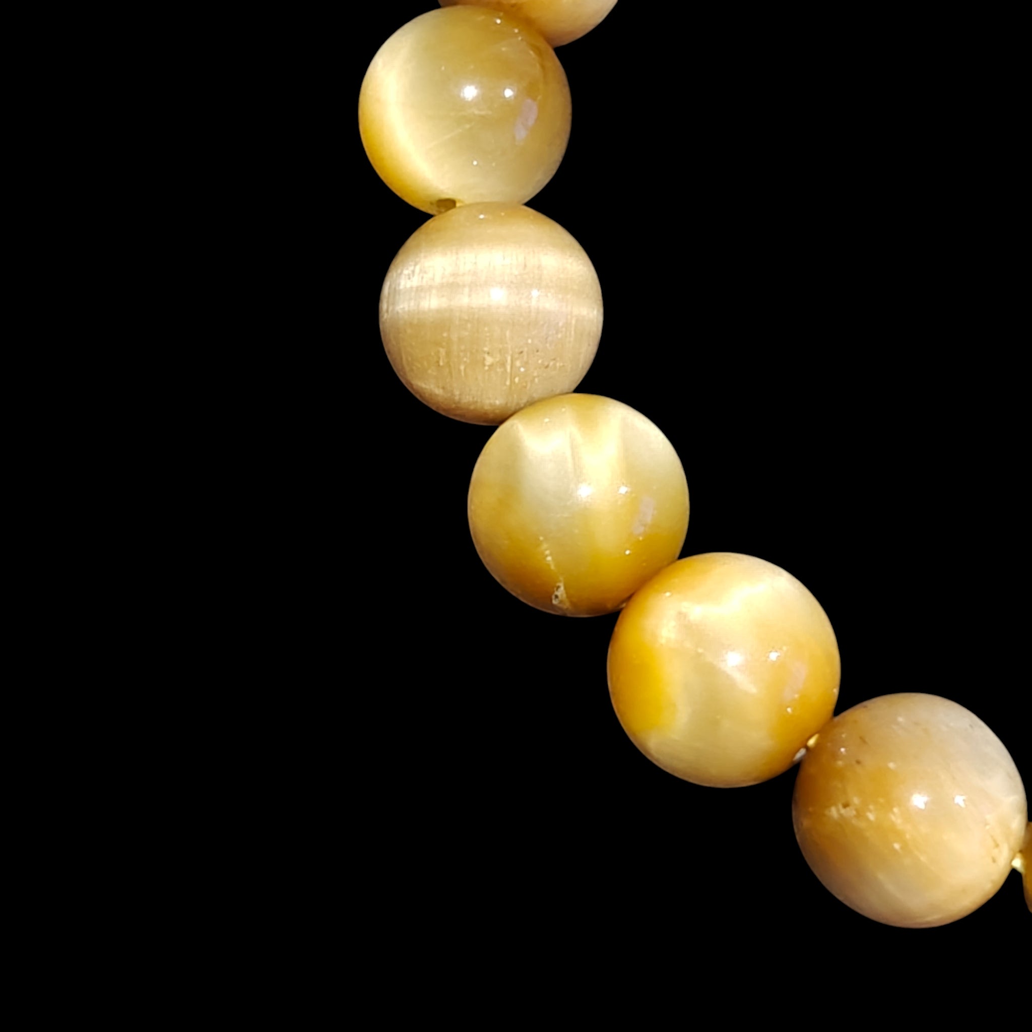 Yellow Tiger's Eye Bracelet Natural Stones Stretch Crystal Bead Bracelet 