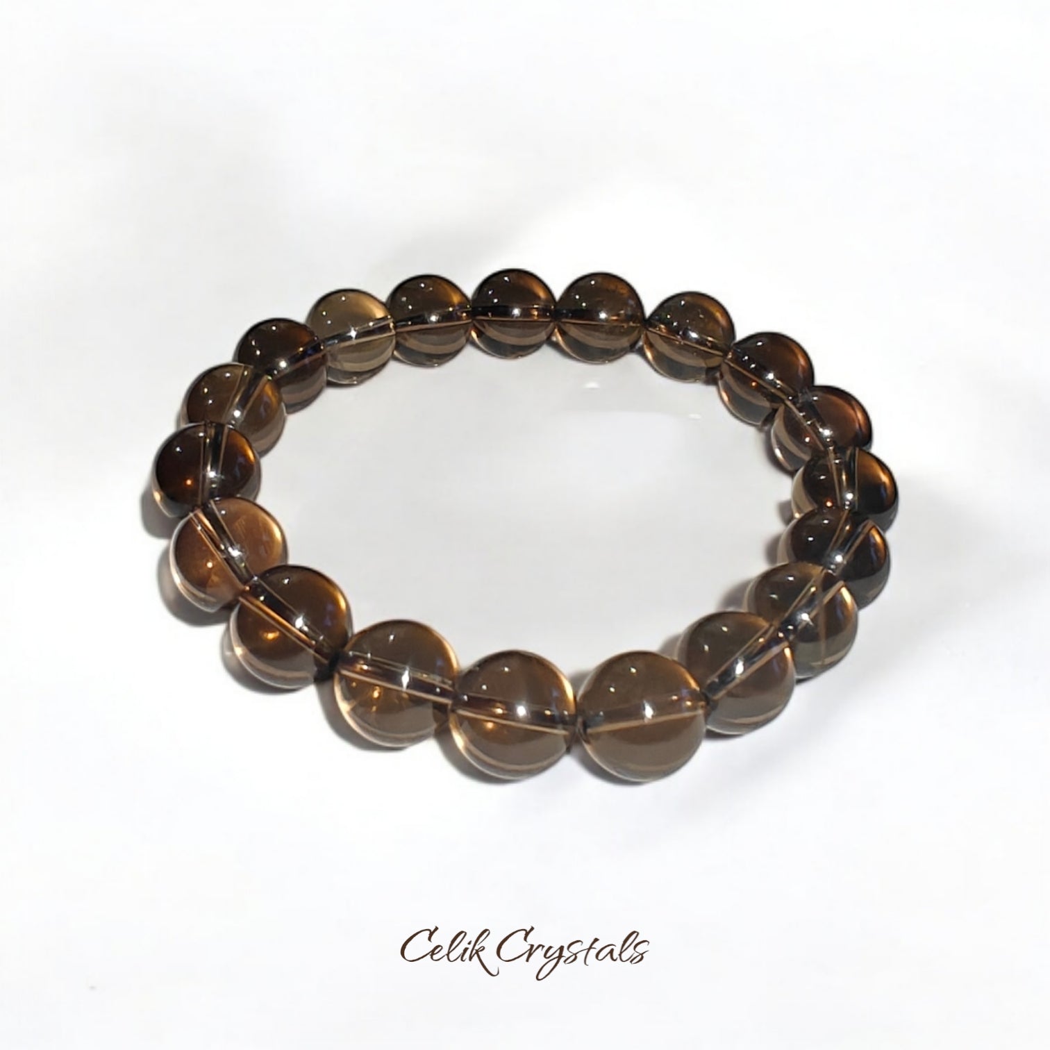 Smoky Quartz Bracelet Natural Stones Stretch Crystal Bracelet Unisex 