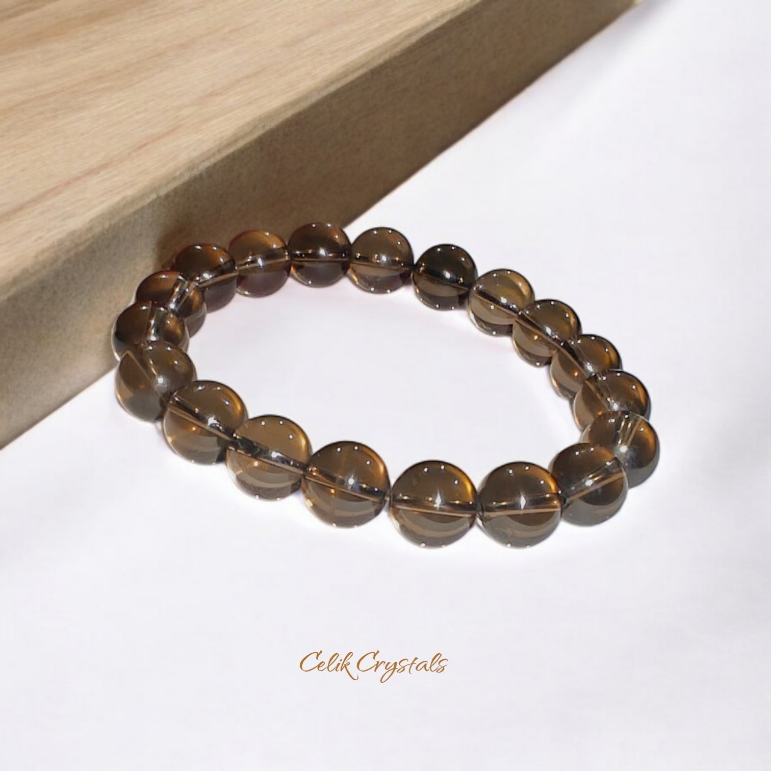 Smoky Quartz Bracelet Natural Stones Stretch Crystal Bracelet Unisex 