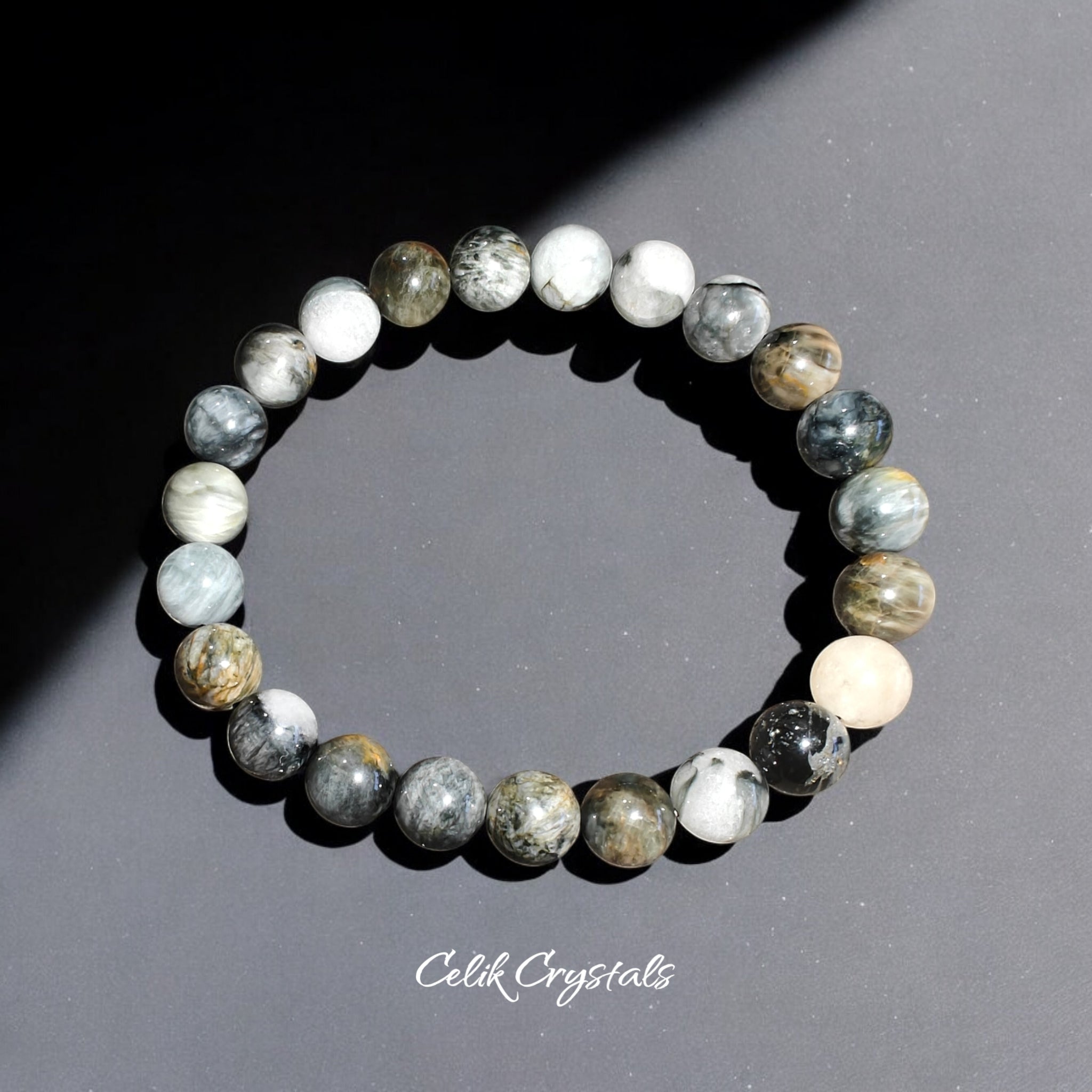 Eagle Eye Bracelet Natural Stones Stretch Crystal Bead Bracelet 