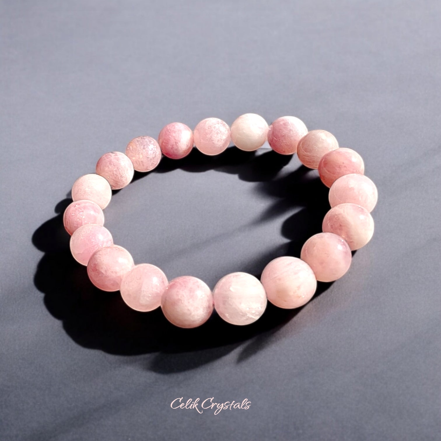 Lavender Rose Quartz Bracelet Natural Stones Stretch Crystal Beads 