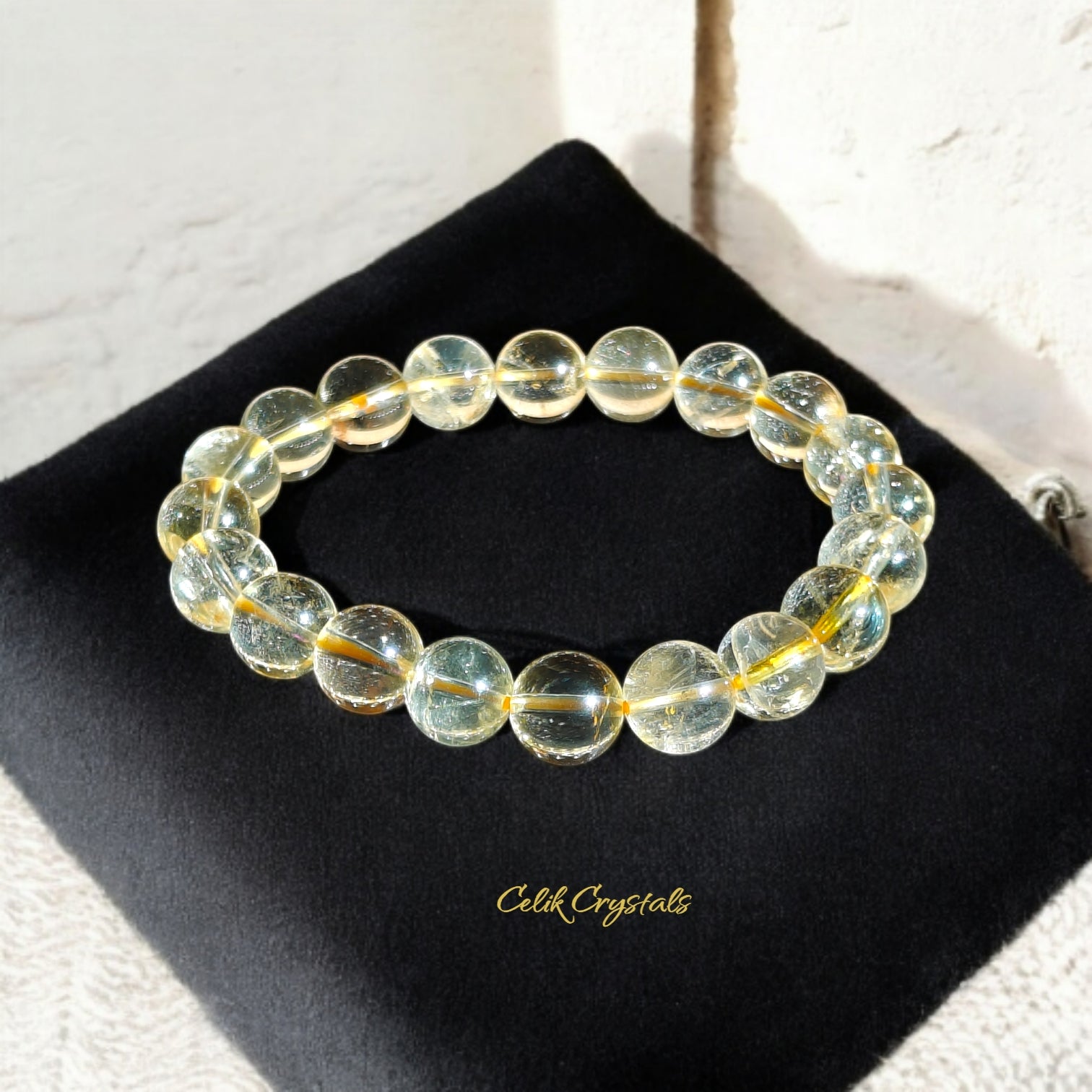 Rare Quality Citrine Bracelet 10mm Natural Stones Unisex 