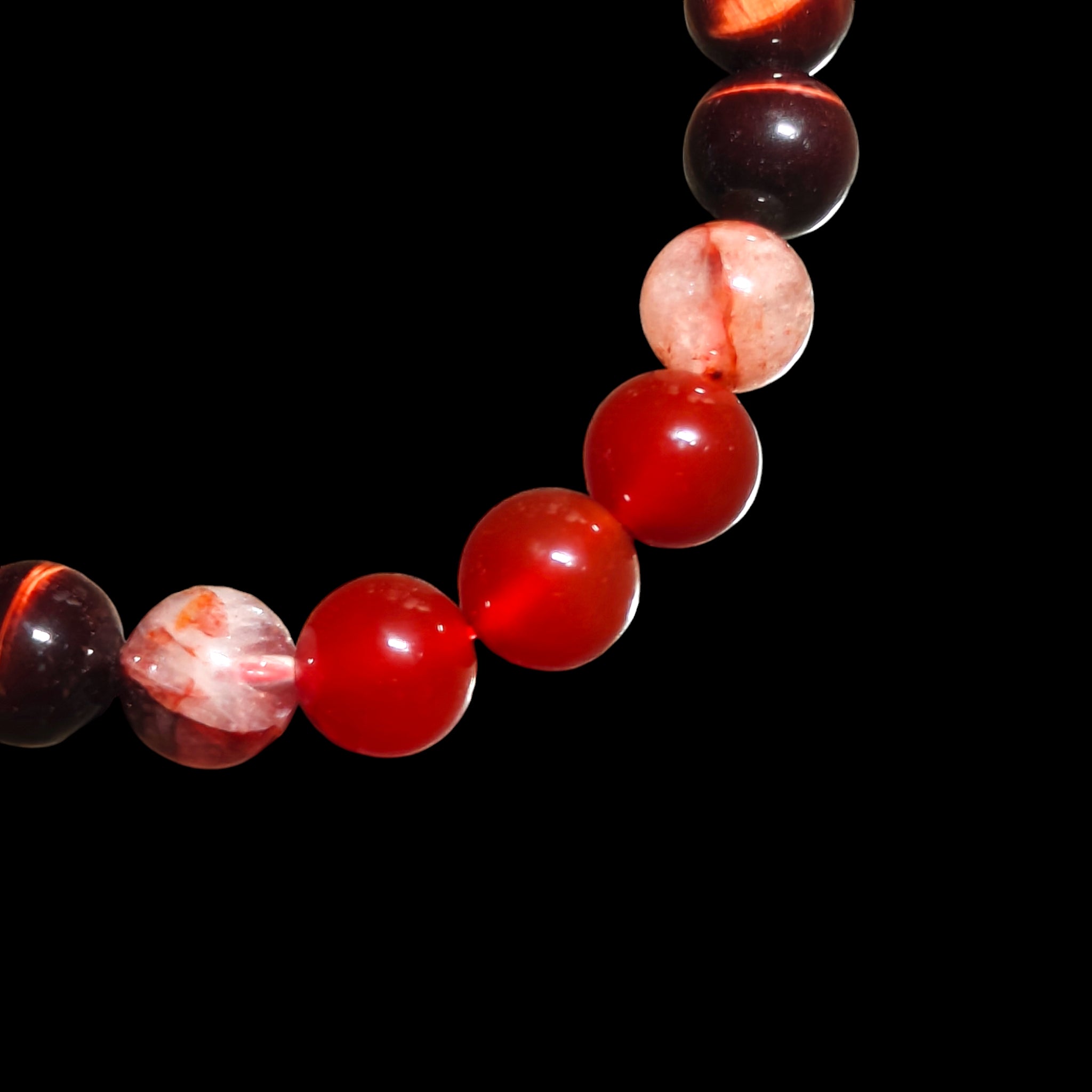 Red Tiger Eye, Carnelian & Fire Quartz Bracelet