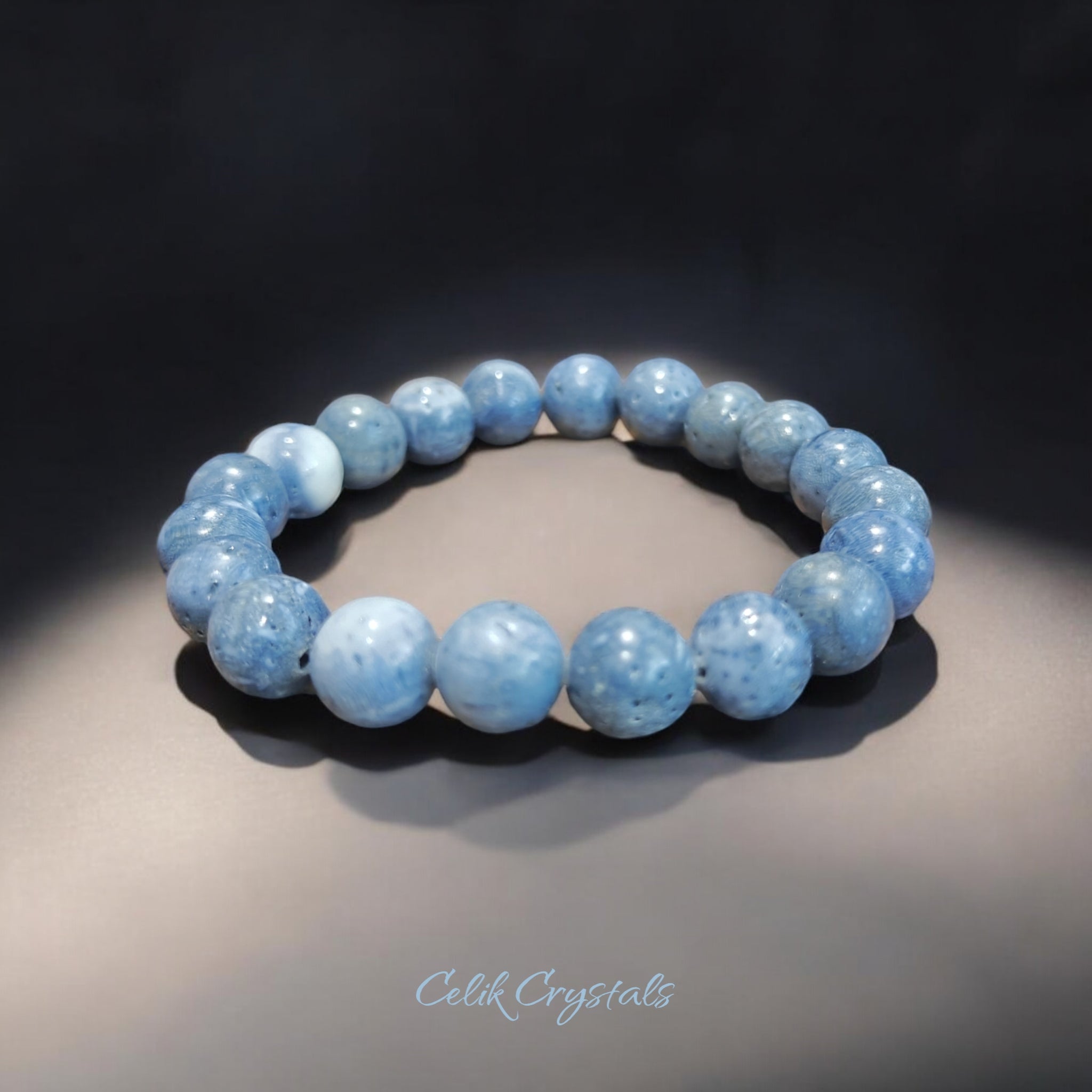 Natural blue coral high quality bead bracelet