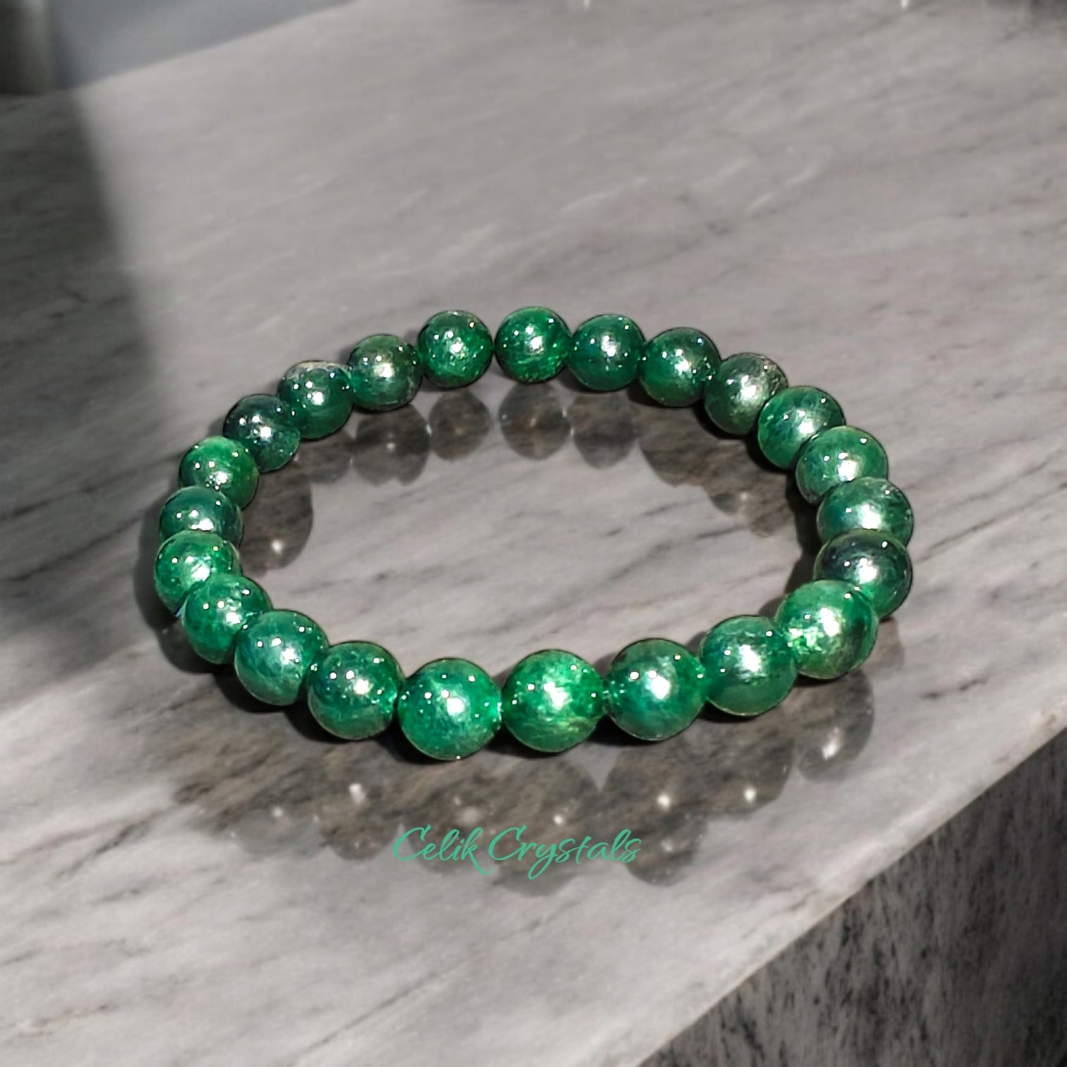 Green Jade Bracelet Natural Stones Stretches