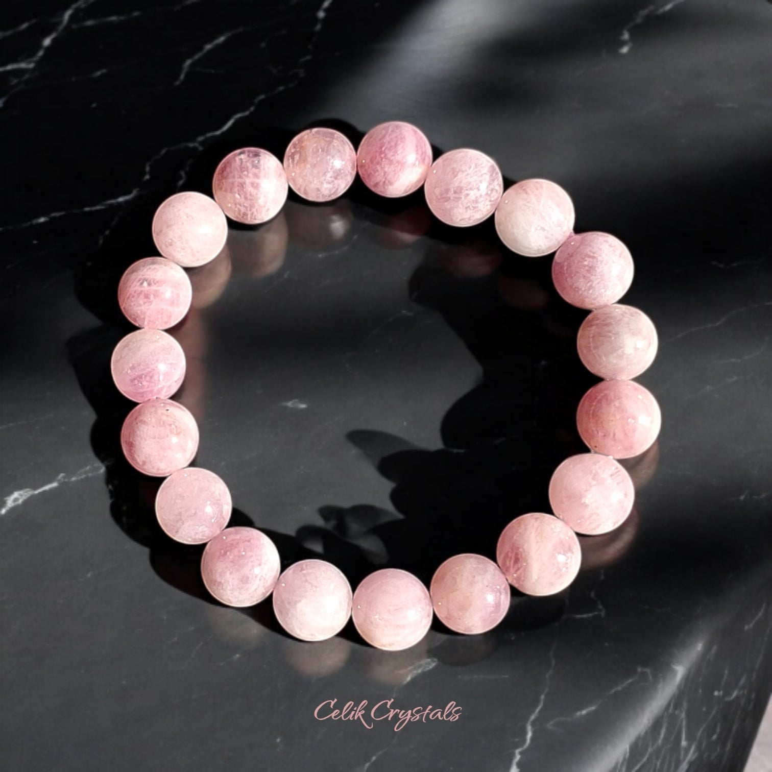 Lavender Rose Quartz Bracelet Natural Stones Stretch Crystal Beads 