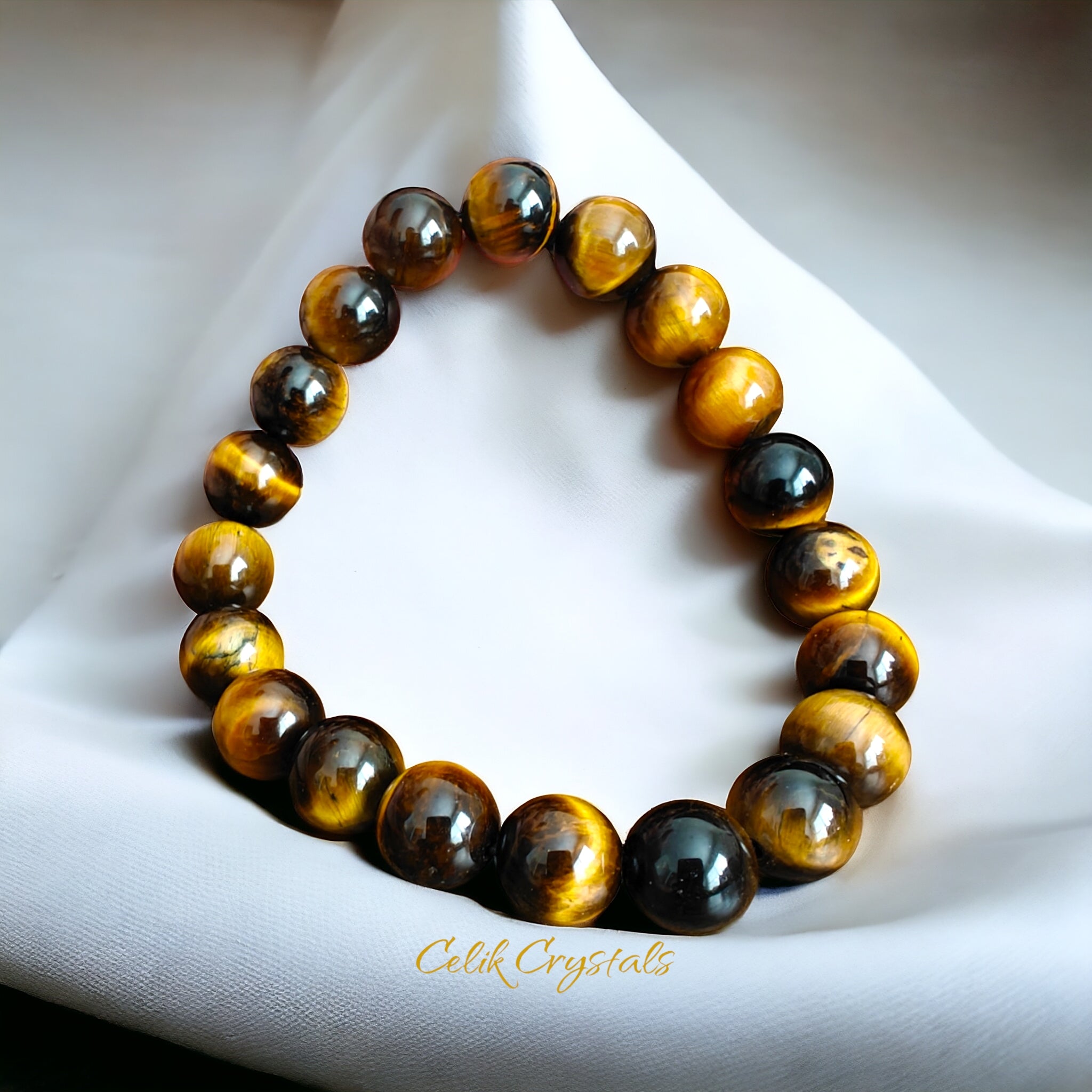 Tiger Eye Bracelet Natural Stones Stretch Crystal Bracelet 