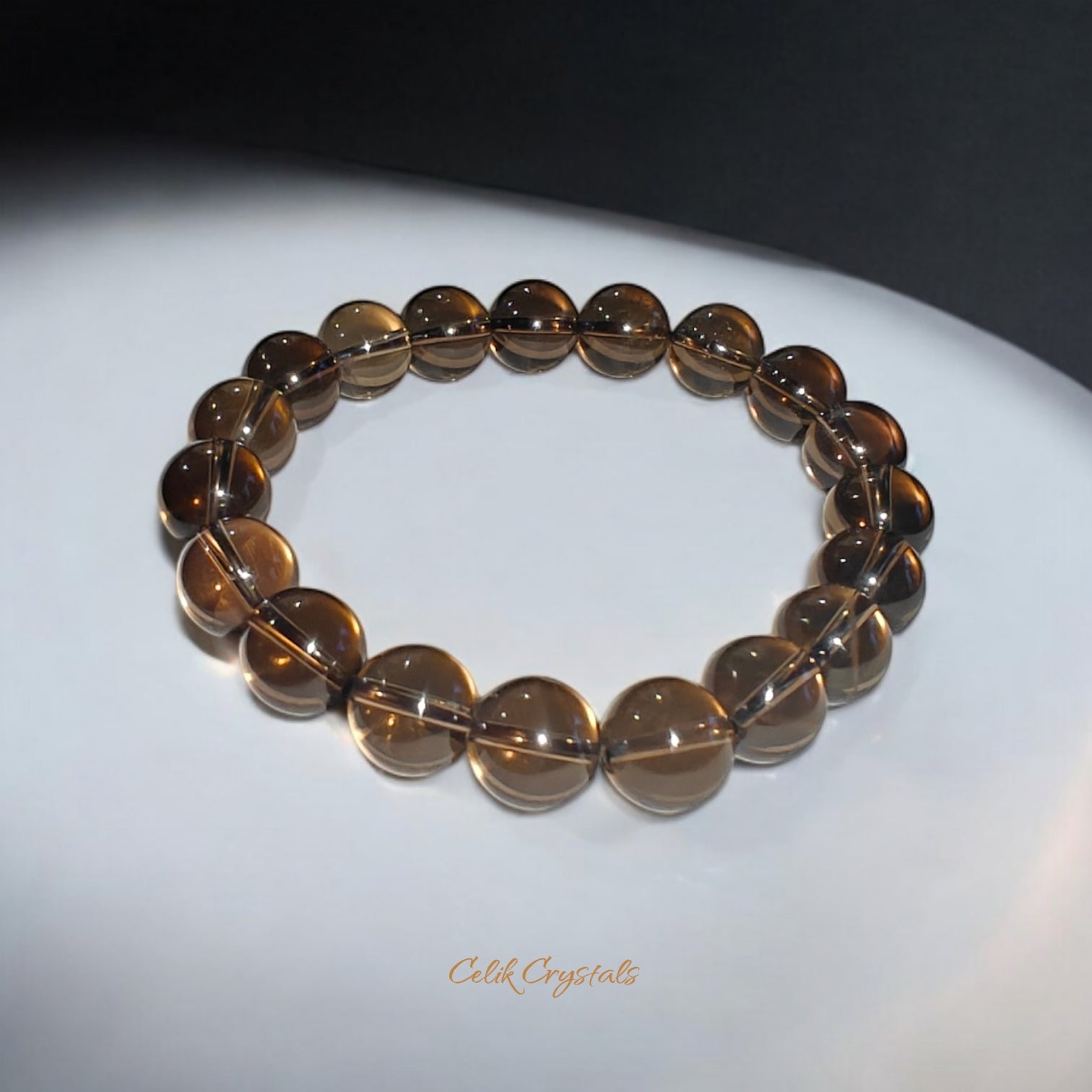 Smoky Quartz Bracelet Natural Stones Stretch Crystal Bracelet Unisex 